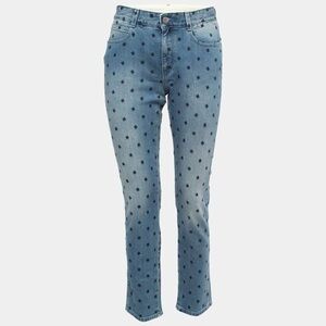 Stella McCartney Blue Star Embroidered Denim Skinny Jeans